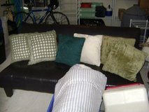 Only 3 Of These Throw Pillows Left -- The White One + The 2 Matching Olive Green Fluffy Ones in Kingwood, Texas